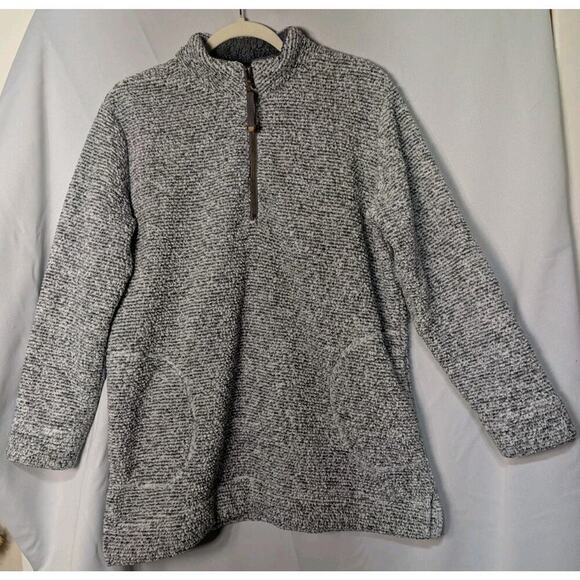 Soft Surroundings Sweaters - Soft Surroundings Women's Gray Textured Sweater 1/4 Zip Oversized Small(674)